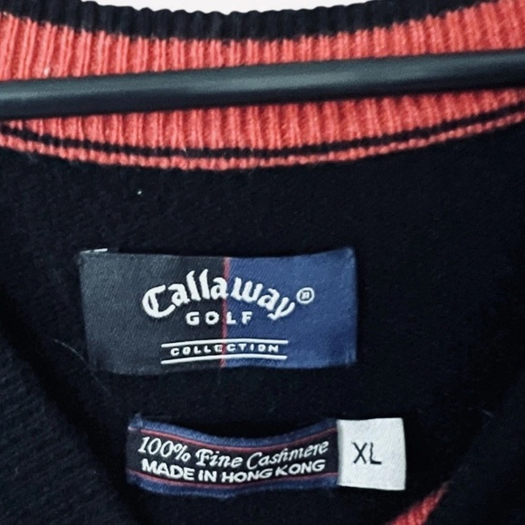 Callaway Men’s Golf Black 100% Cashmere Sweater - Picture 2 of 7